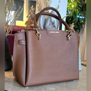 Michael Kors Rochelle Satchel with Gold Hardware